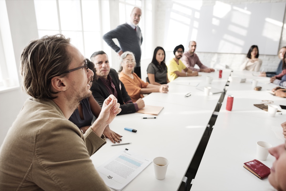 teachers having a teacher meeting