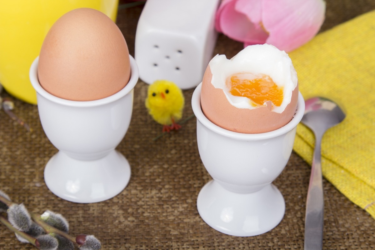 two easter eggs, boiled eggs, easter