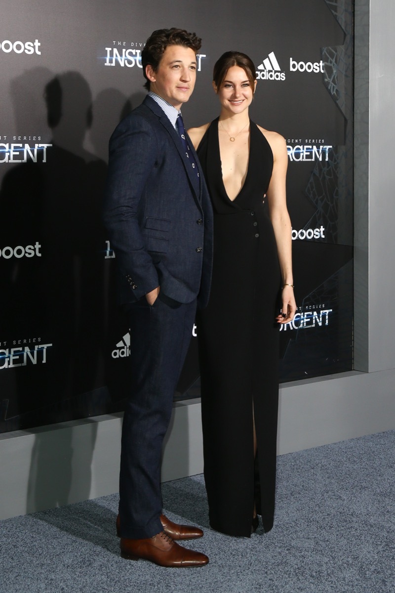 miles teller and shailene woodley on the red carpet