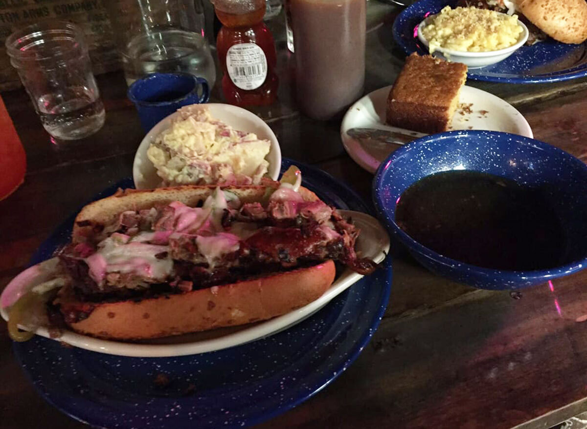 the desoto grill brisket potato salad meal