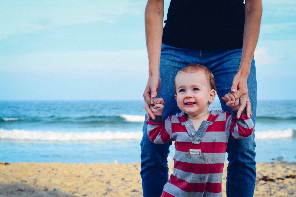 Baby boy on beach divorce at 40