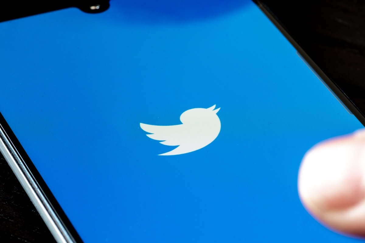 twitter logo on phone