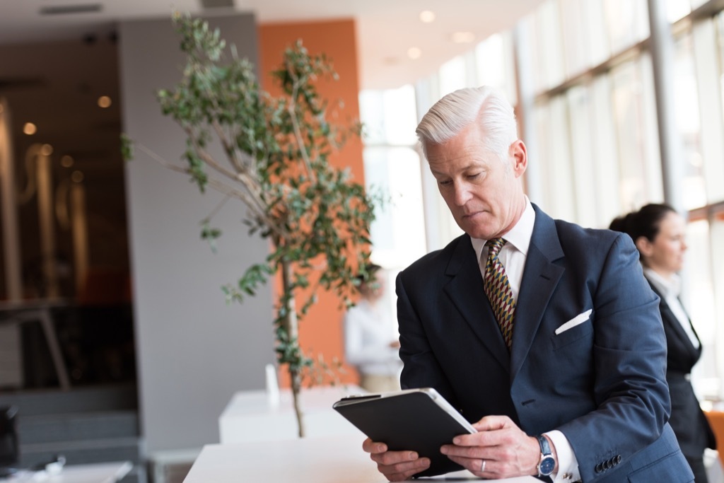 Older Man Reading Poems