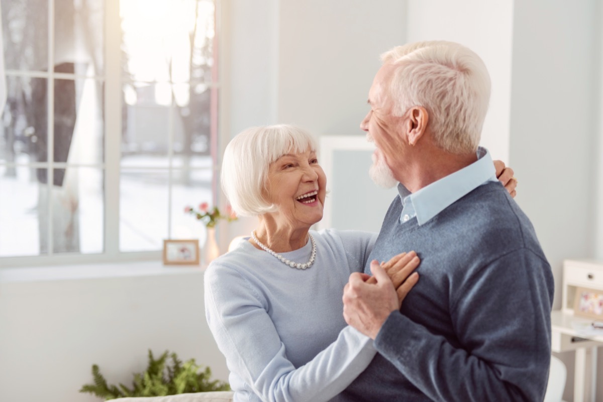 retired couple dancing