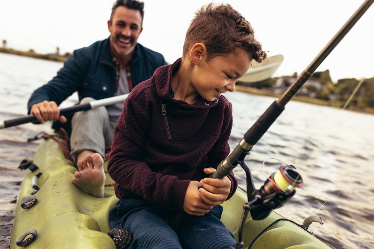 Father and son fishing