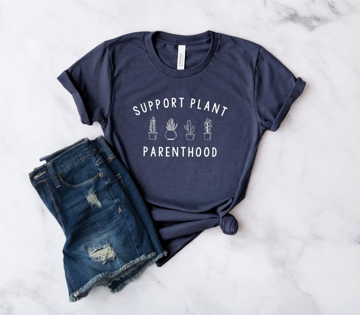 Styled plant slogan tee 