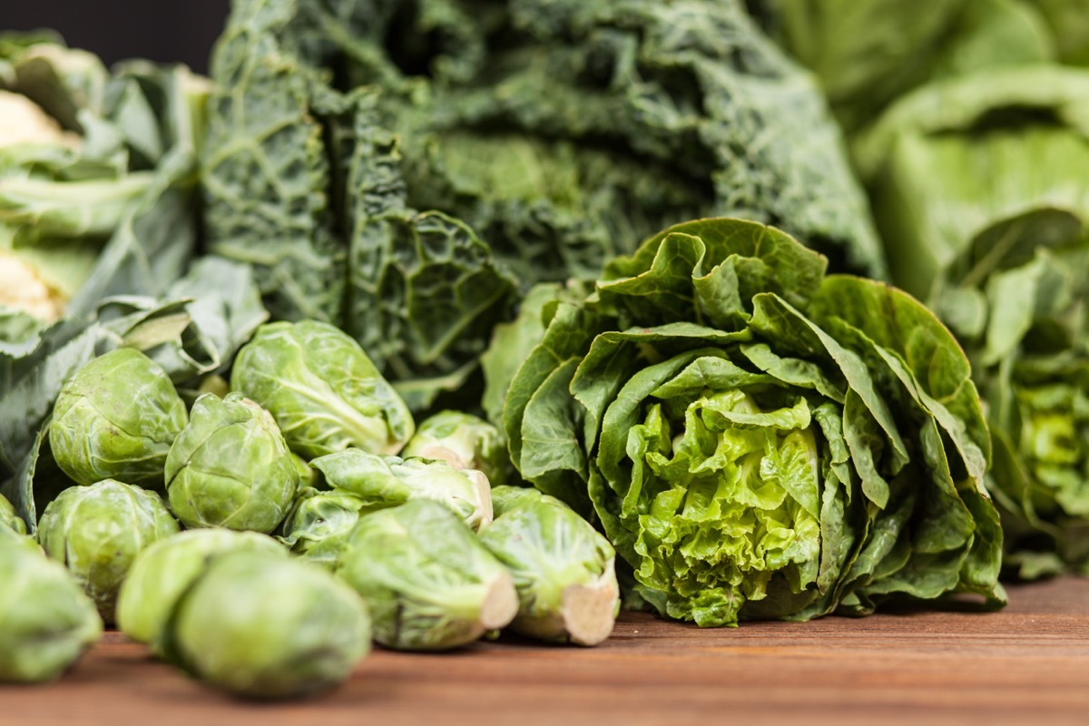 dark leafy green vegetables on a table