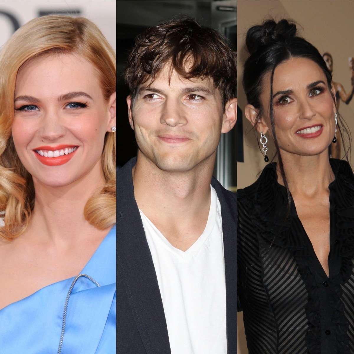 January Jones, Ashton Kutcher, and Demi Moore