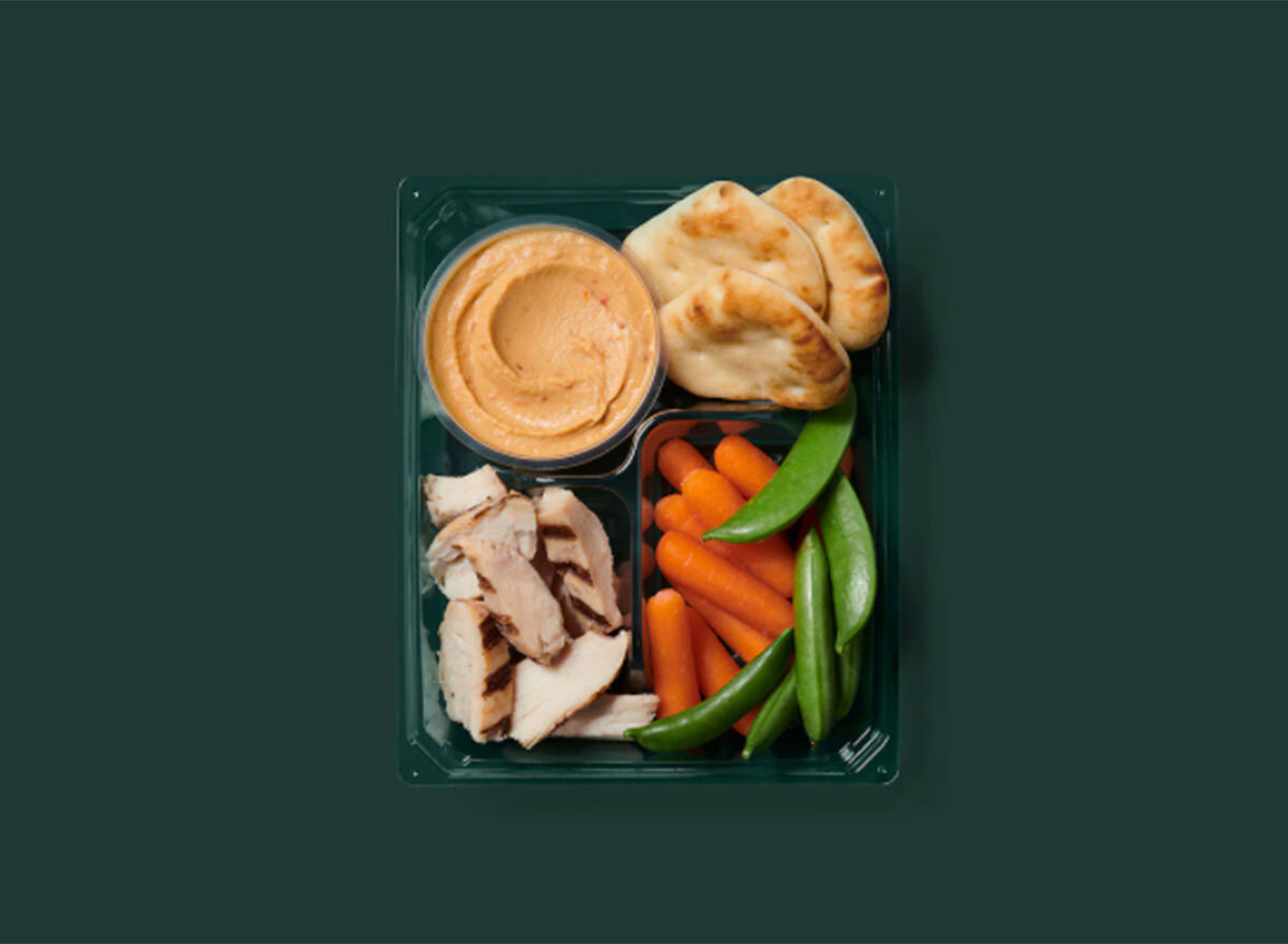 grilled chicken and hummus box