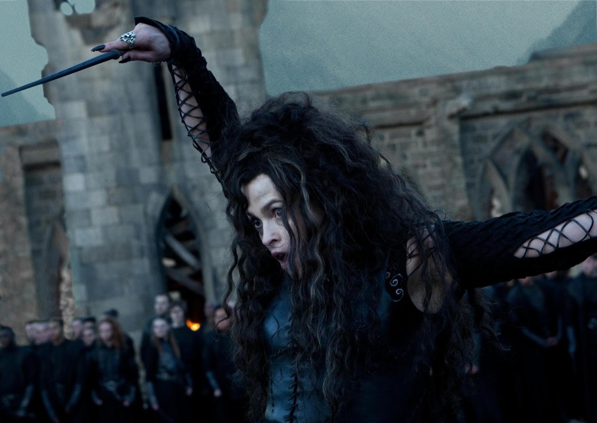 helena bonham carter as bellatrix lestrange in harry potter and the deathly hallows