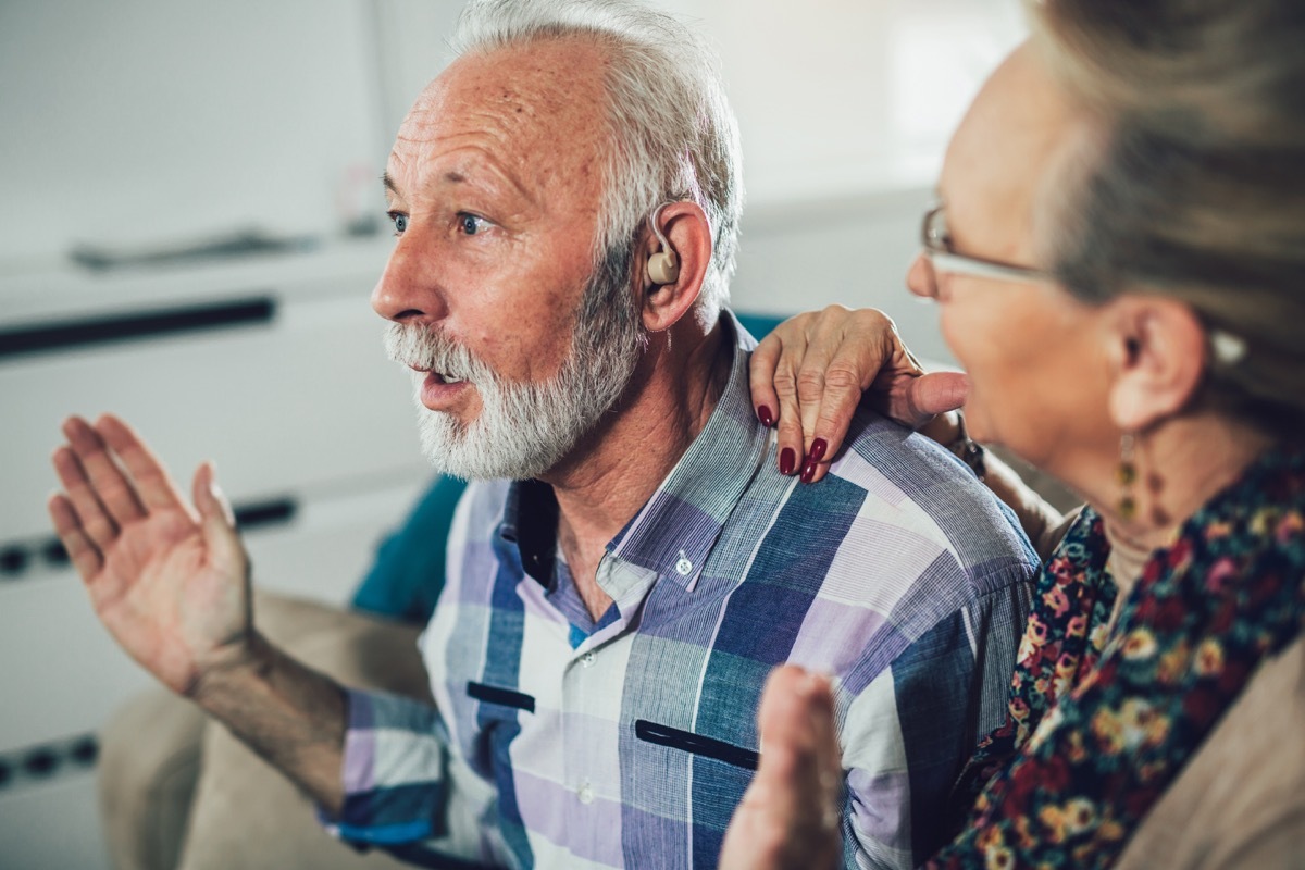 Man wearing a hearing aid