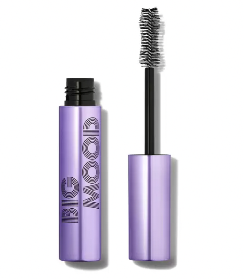 e.l.f.'s Big Mood Mascara; metallic purple tube and wand on white background