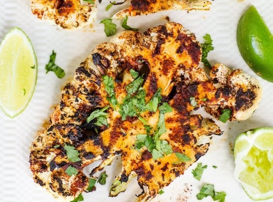 6 Chipotle Lime Grilled Cauliflower Steaks