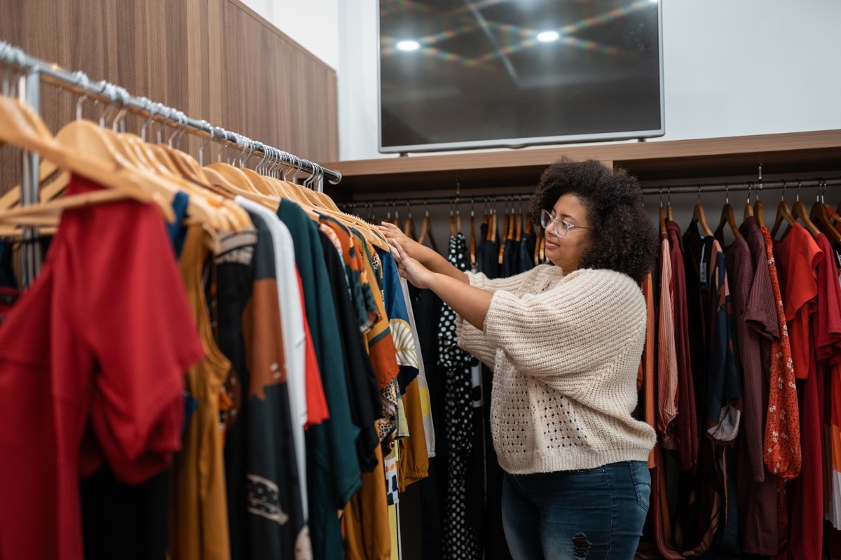 woman shopping for clothes