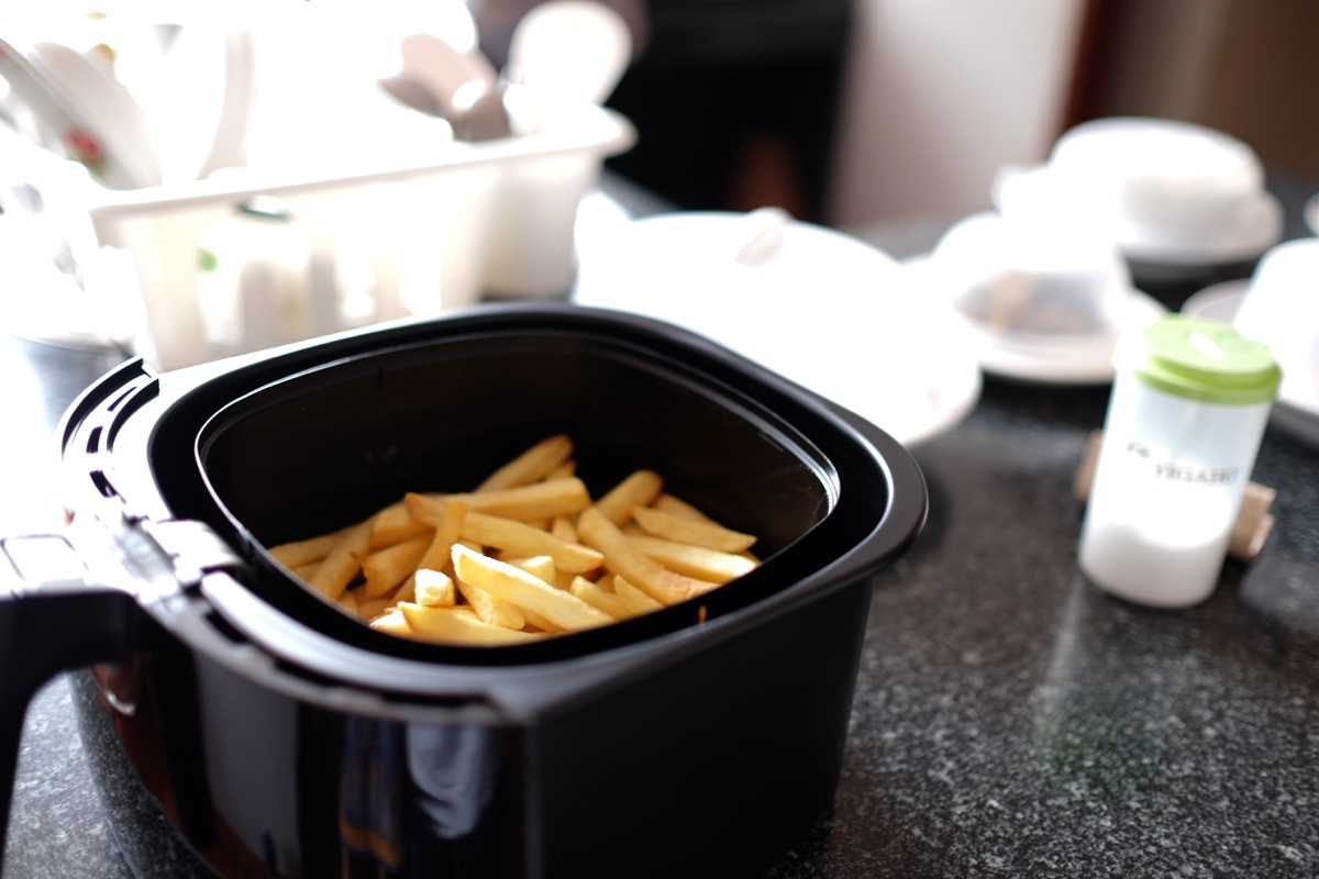 airfryer invention of the counter of a household kitchen