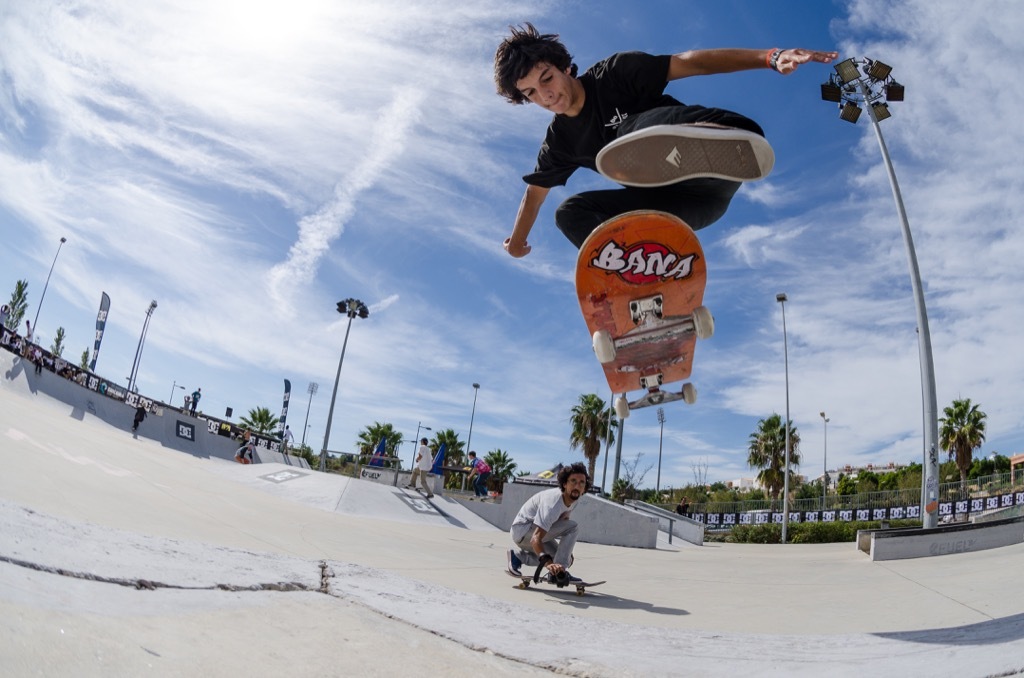 skateboarding teen