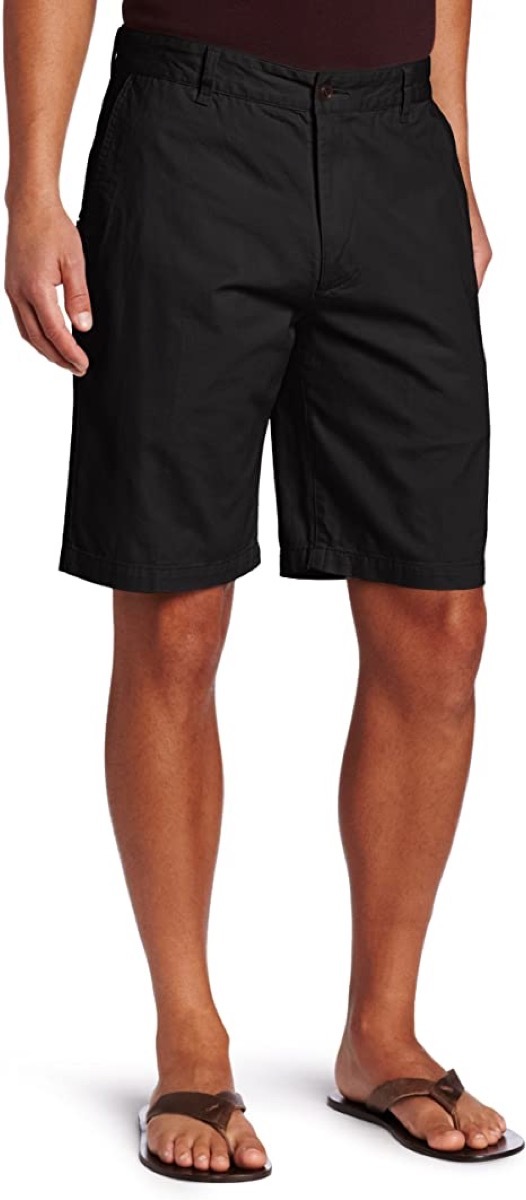 A pair of dark colored men's shorts