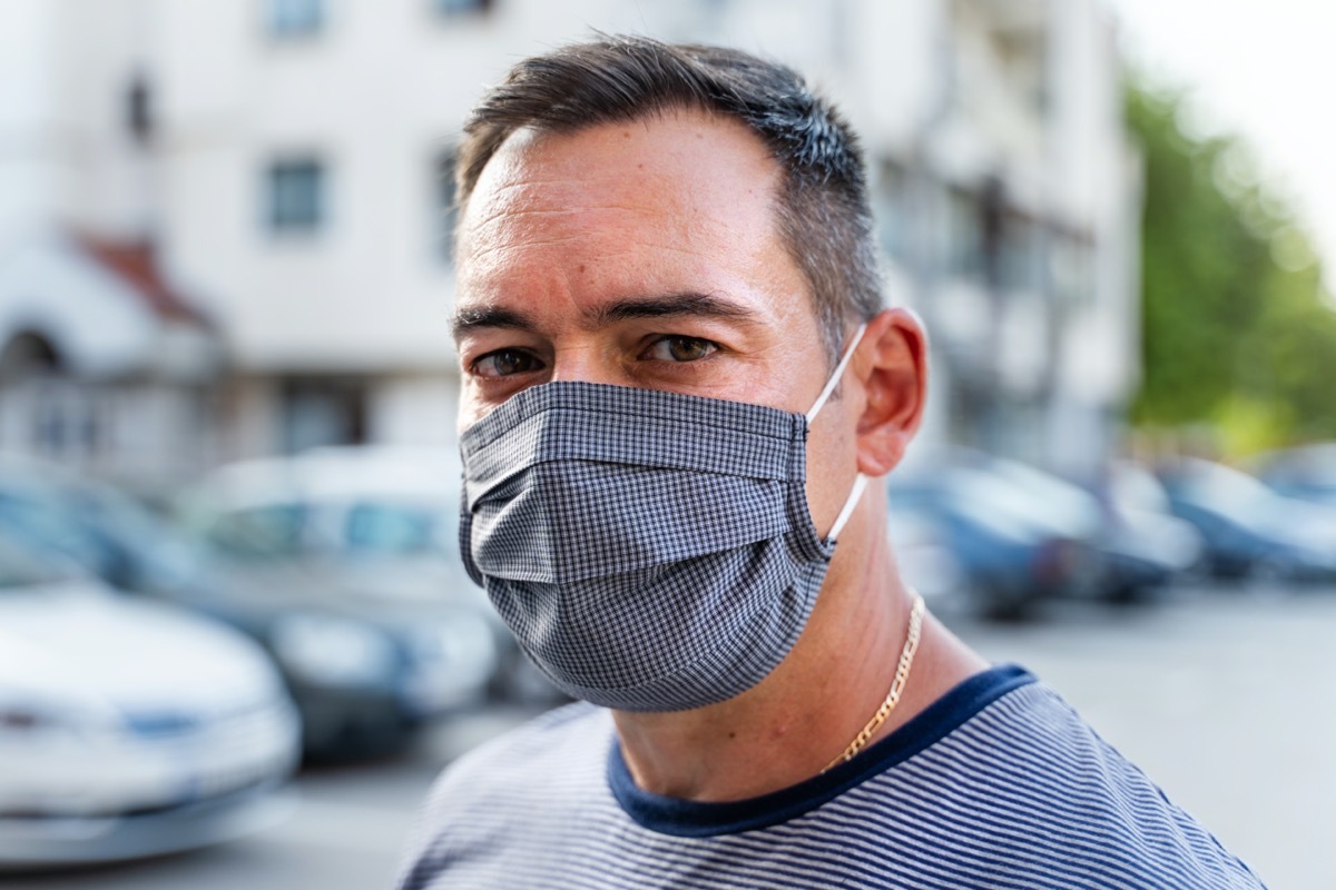 Middle age man wearing mask