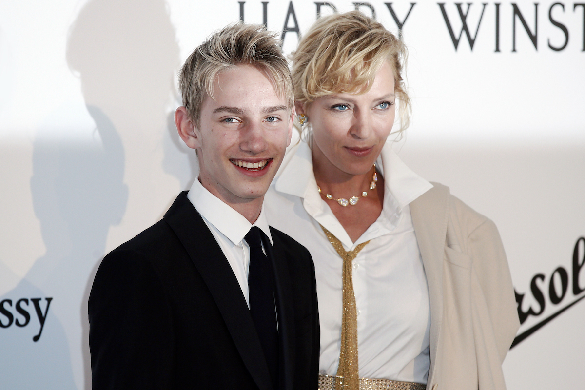 Levon Thurman Hawke and Uma Thurman at the amfAR Gala Cannes 2017