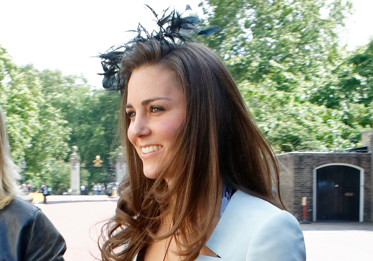 Kate Middleton attends the wedding of Lady Rose Windsor and George Gilman at The Queen's Chapel, St James's Palace on July 19, 2008 in London, England, where she meets the Queen for the first time