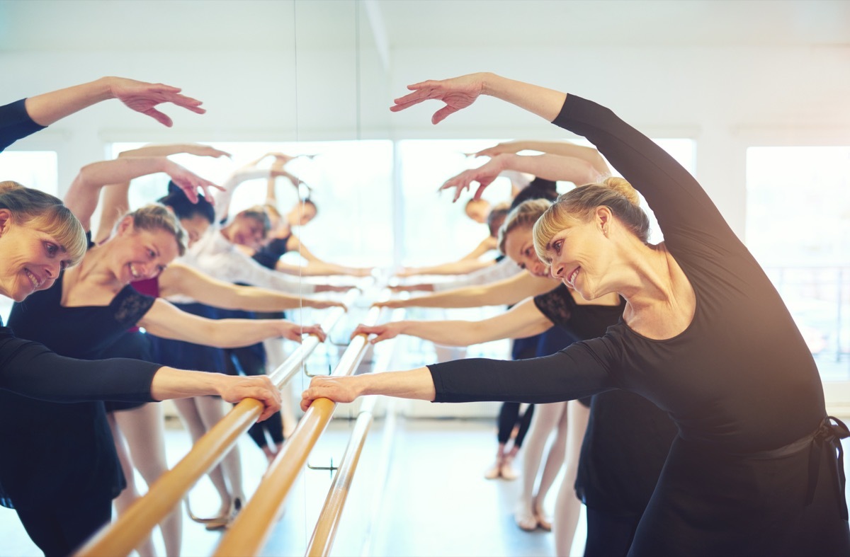 Middle aged ballet class