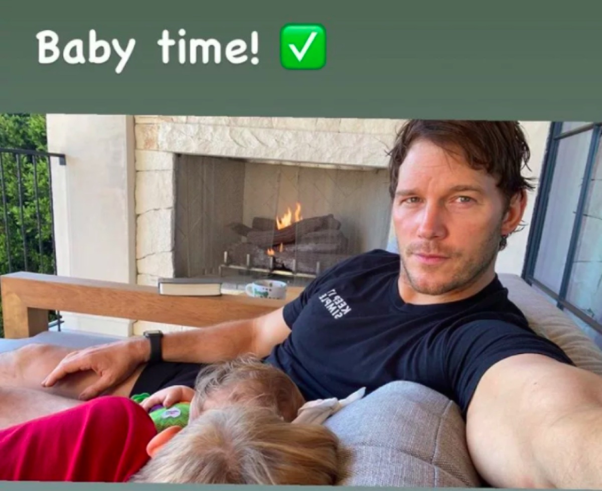 Chris Pratt with Jack and Lyla on Instagram