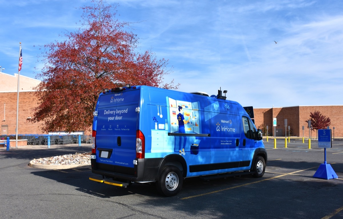 Van emblazoned with the Walmart's logo, Manassas, Virginia, USA, November 25, 2021