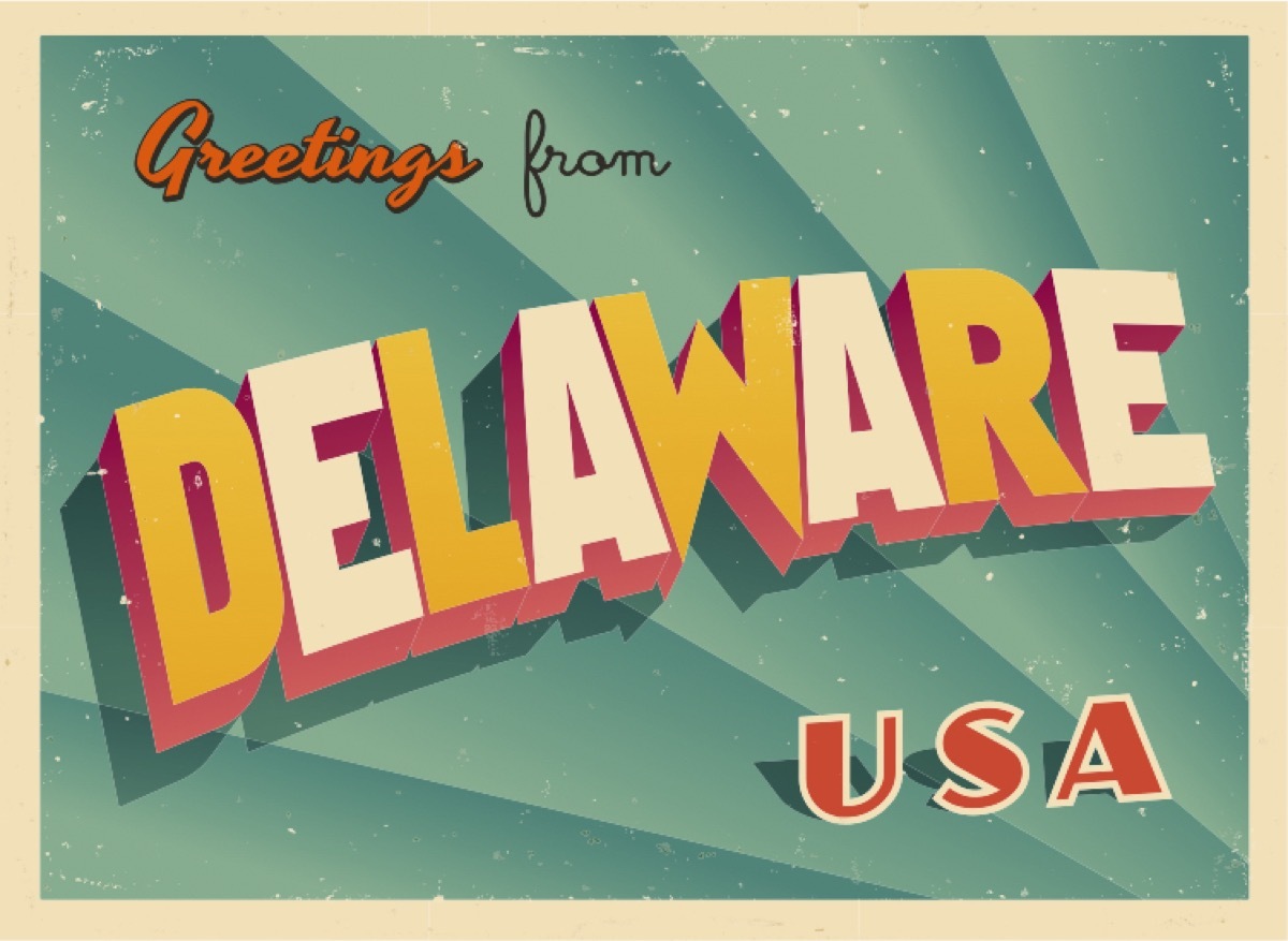 delaware postcard famous state statues