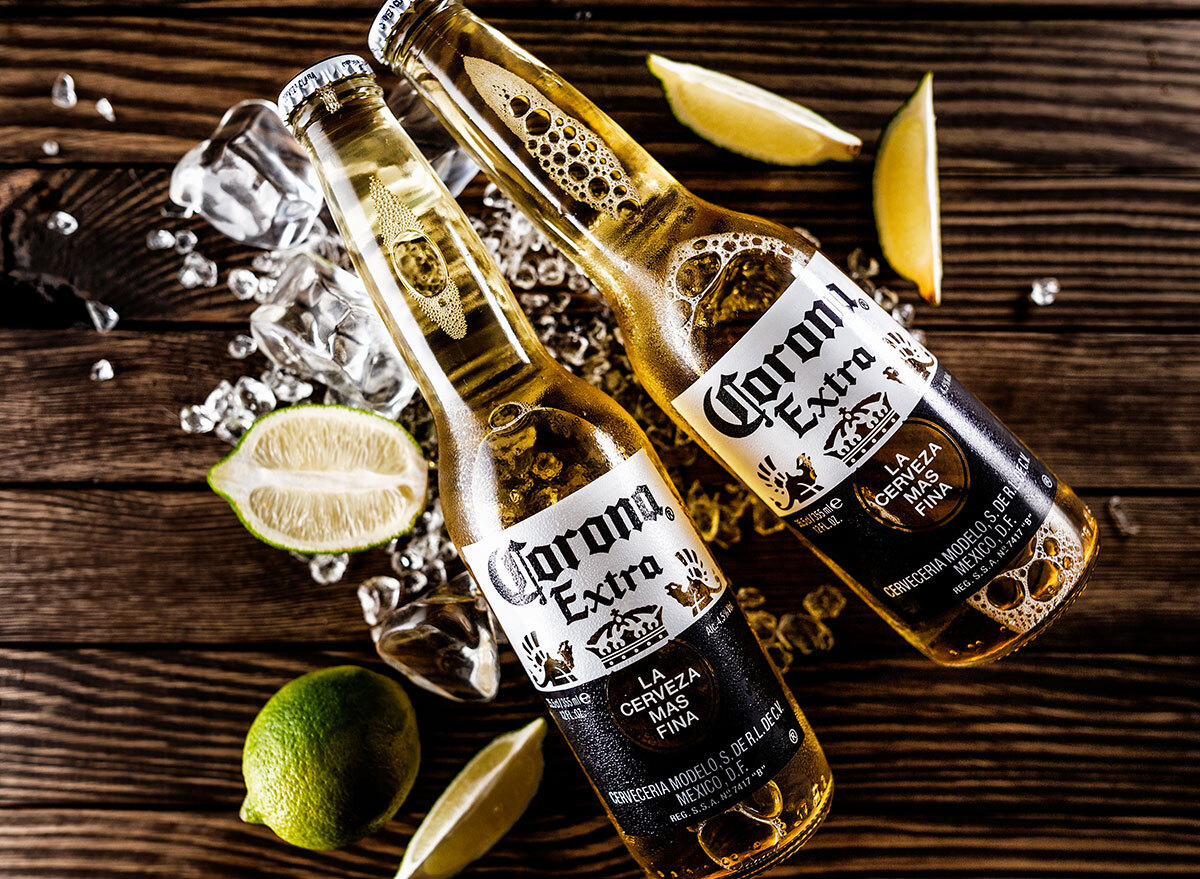 close up corona bottles wooden background most popular beer maryland