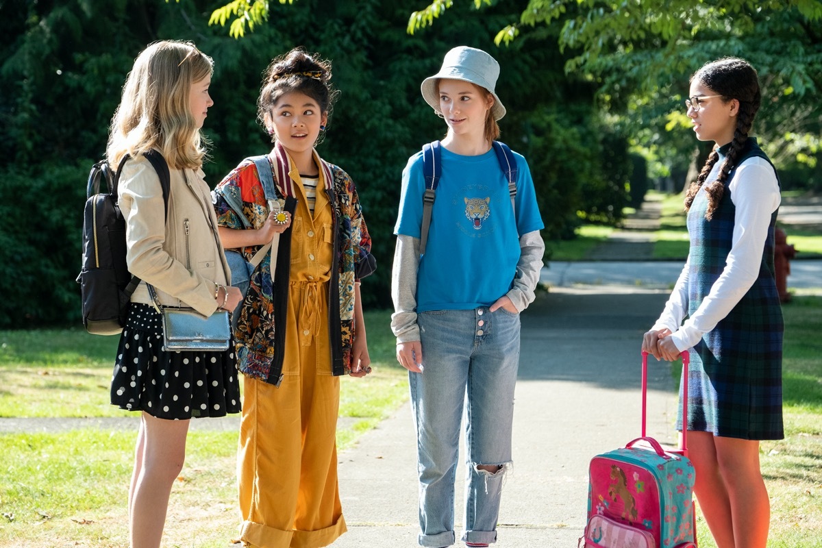 Shay Rudolph, Momona Tamada, Sophie Grace, and Malia Baker in The Baby-Sitters Club