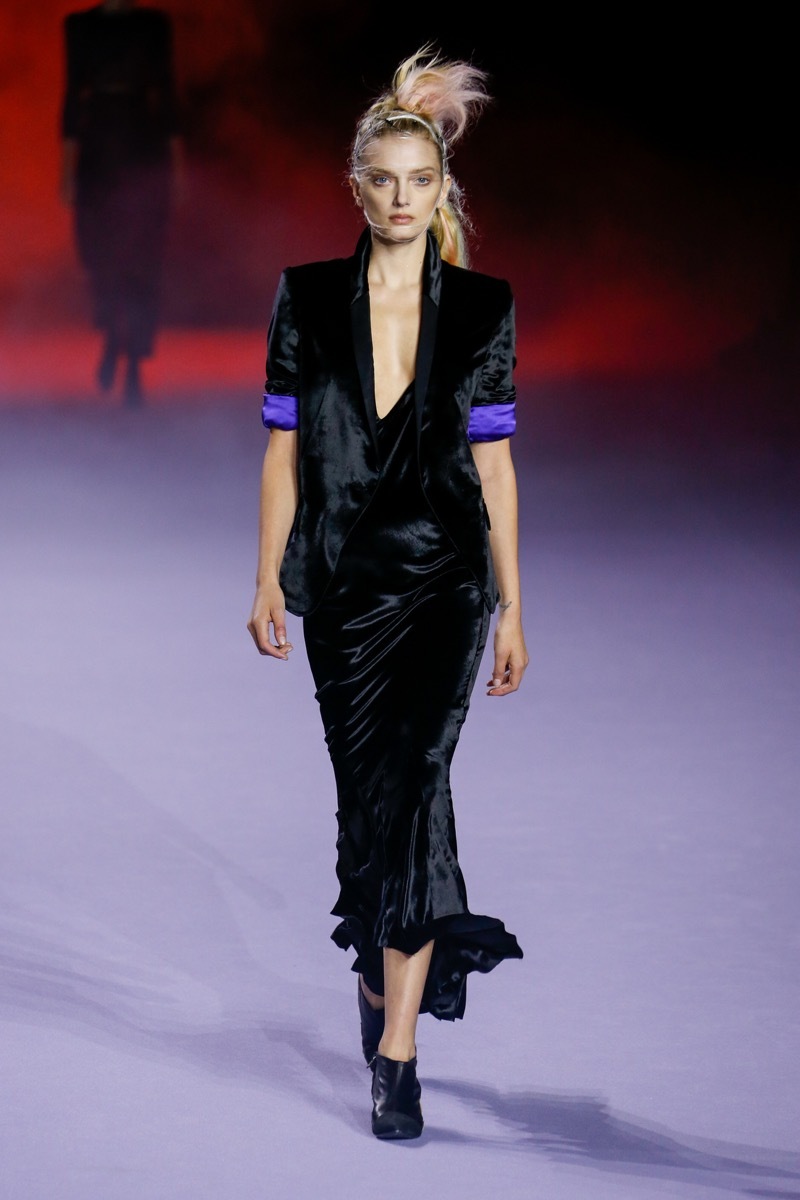 PARIS, FRANCE - OCTOBER 03: A model walks the runway during the Haider Ackermann show as part of the Paris Fashion Week Womenswear Spring/Summer 2016 on October 3, 2015 in Paris, France. - Image