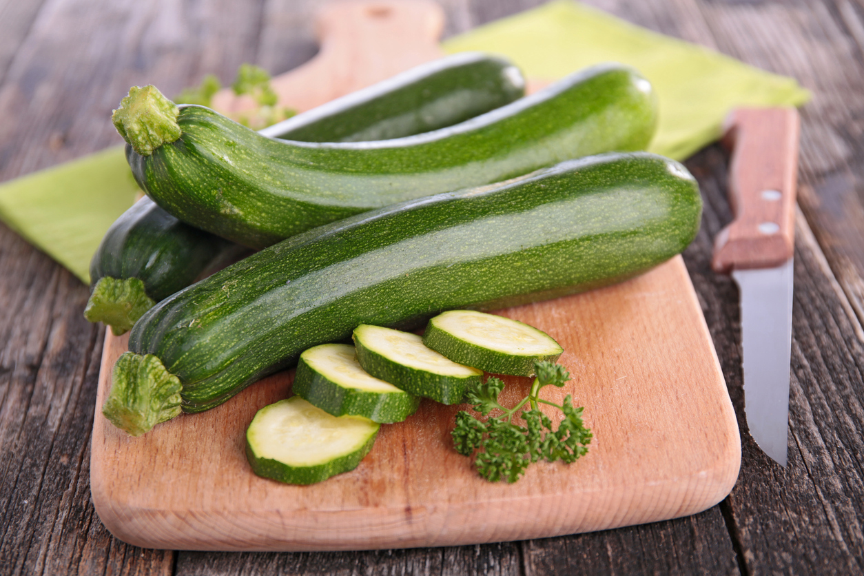 shot of zucchini on table