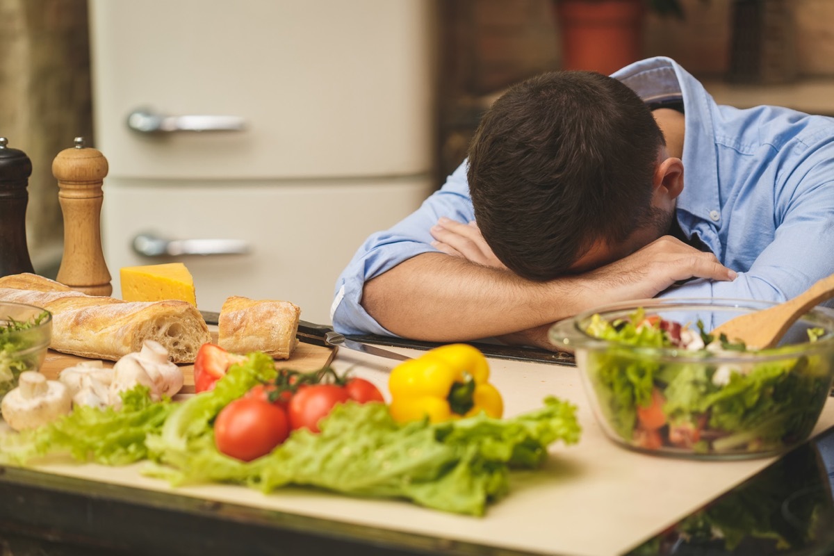 Man looking sad on a healthy diet for weight loss