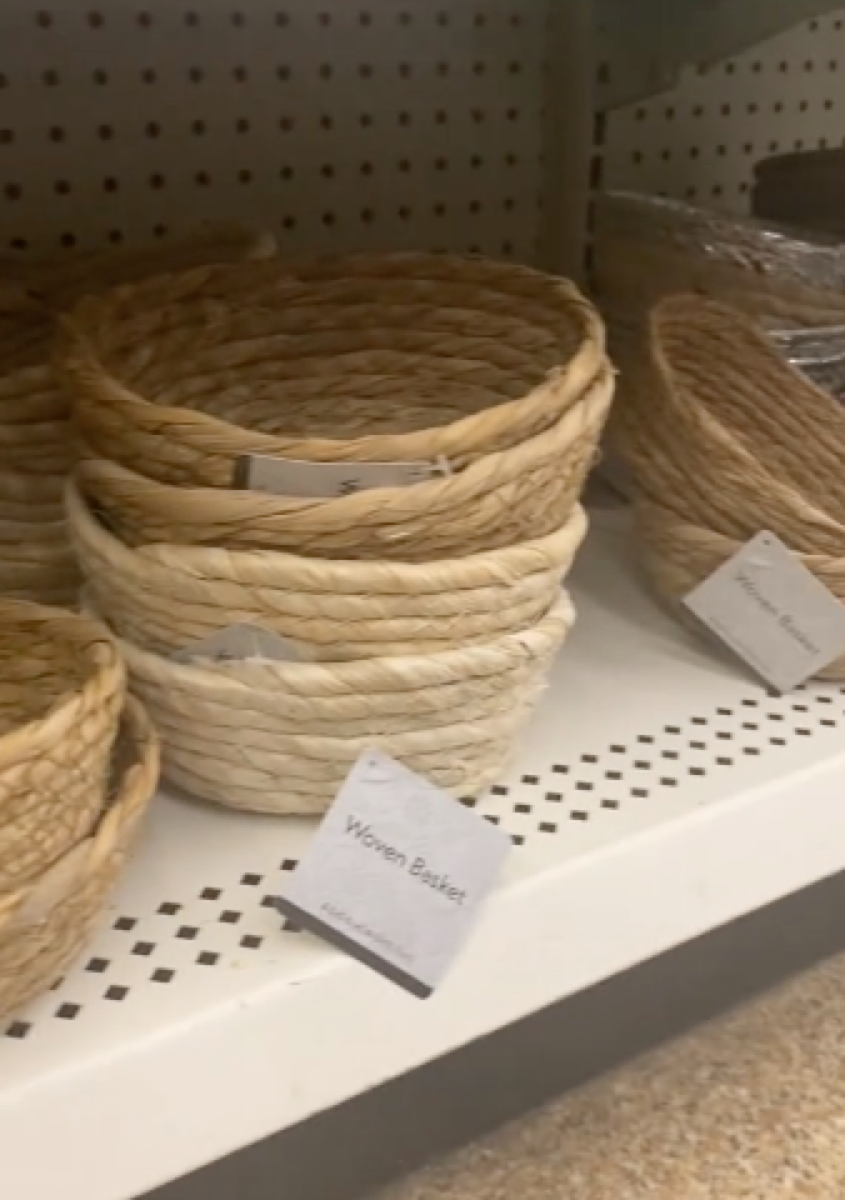 wicker baskets at dollar tree