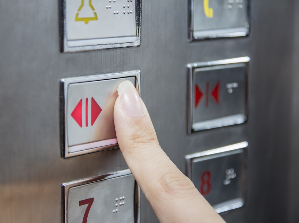 Woman Pressing Elevator Buttons {Scary Urban Legends}