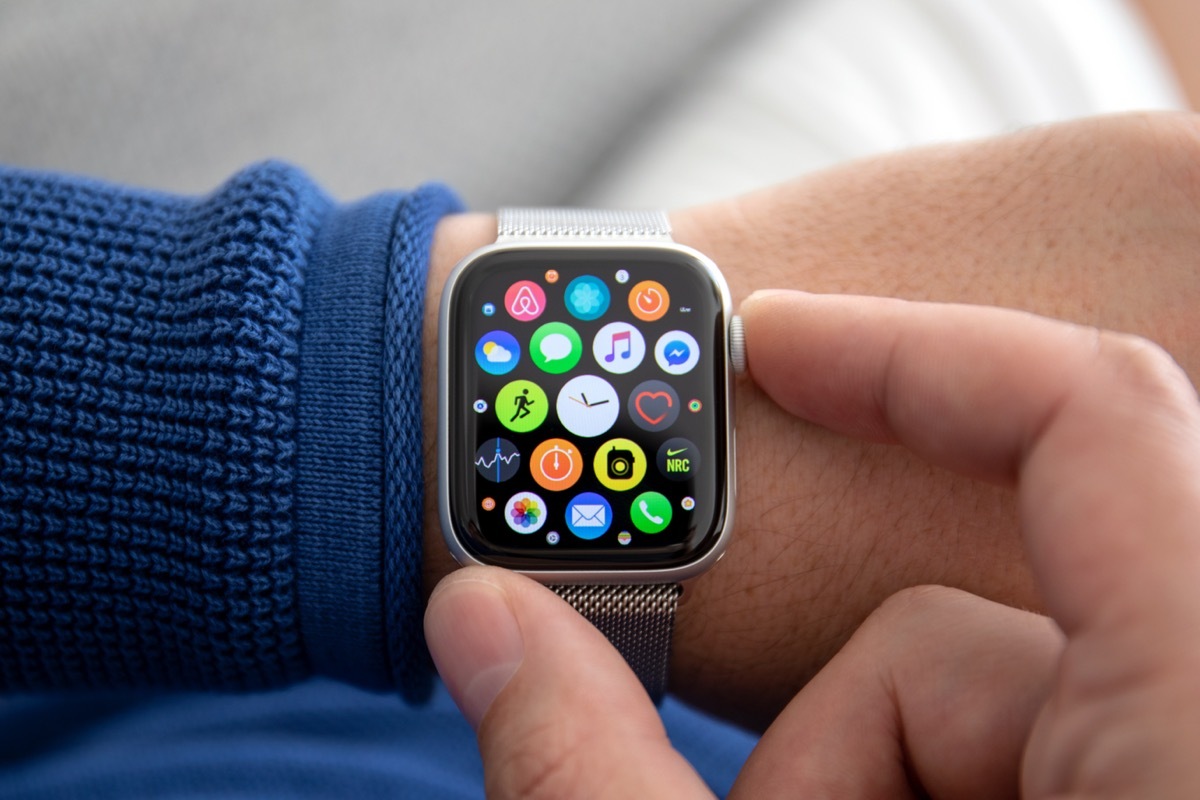 apple watch on man's wrist