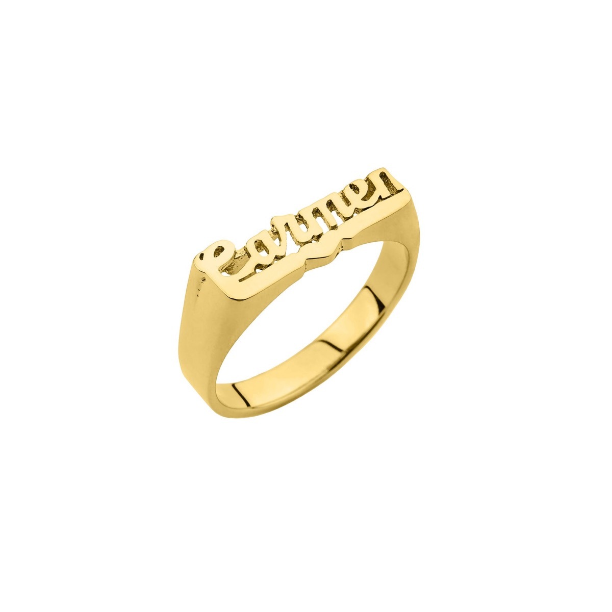 gold nameplate ring 