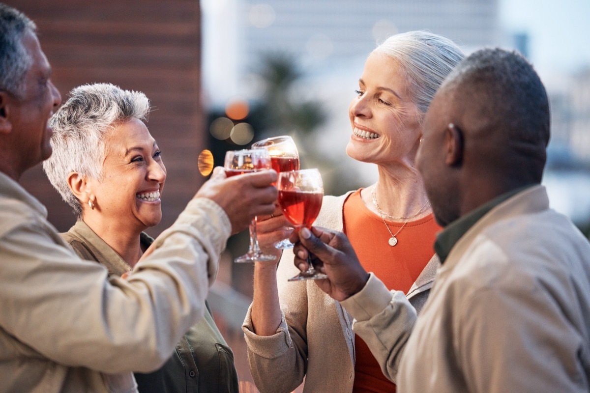 toasting at a retirement party