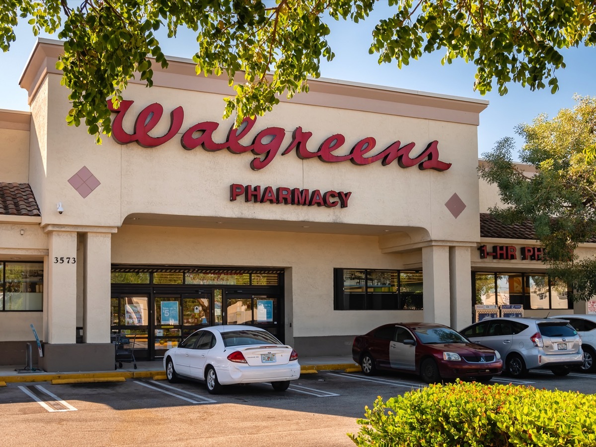 Pompano Beach, Florida, USA - January 06, 2019 : Walgreens store exterior and sign. Walgreens is the largest drug retailing chain in the United States.