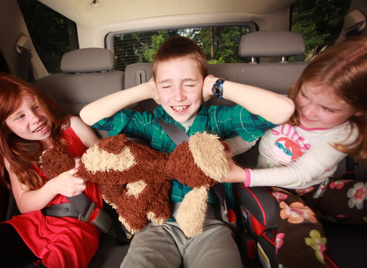 kids fighting in the backseat of the car