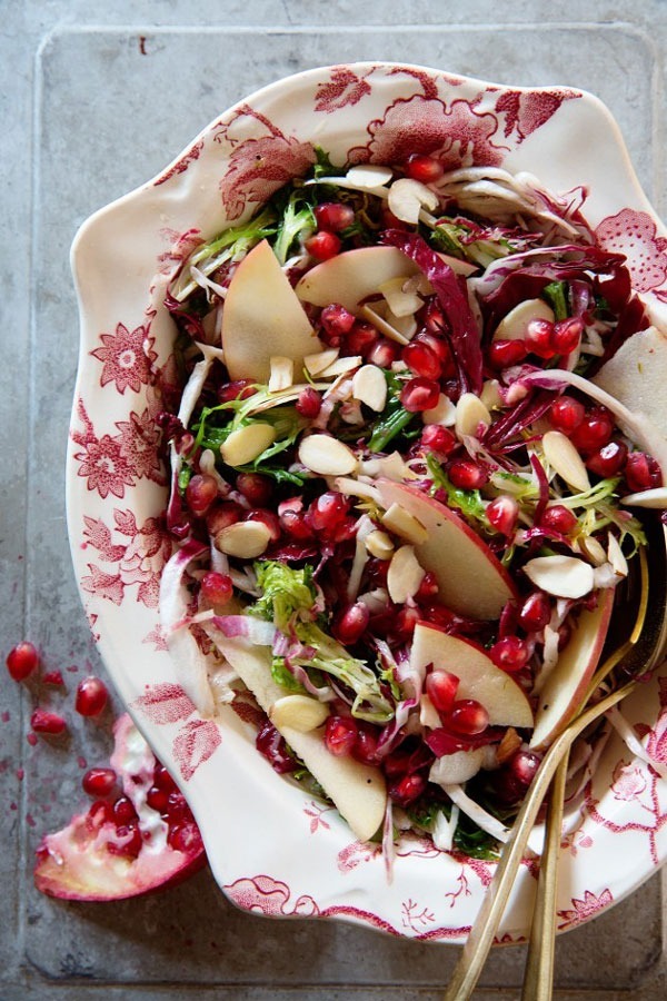 apple and pomegranate frisee