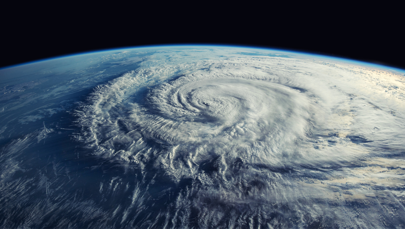 A view of a hurricane from space