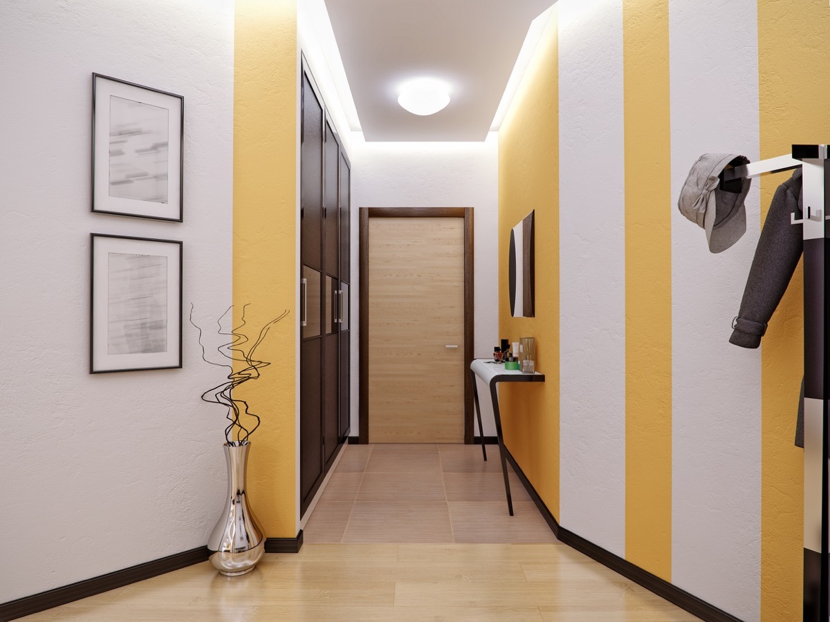 patterned color hallway