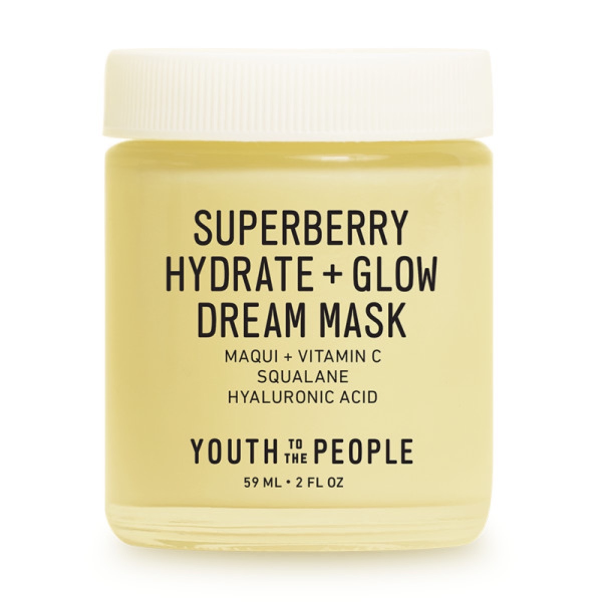 Hydrate + Glow Mask in a yellow jar