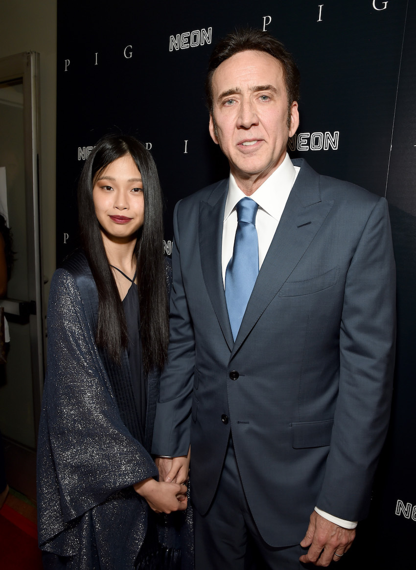 Riko Shibata and Nicolas Cage at the premiere of 