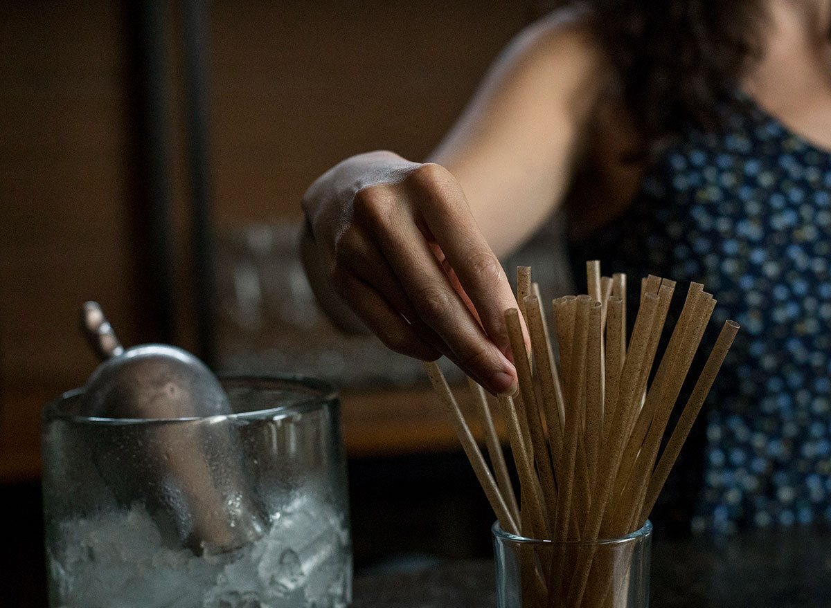 jose cuervo biodegradable straws in glass