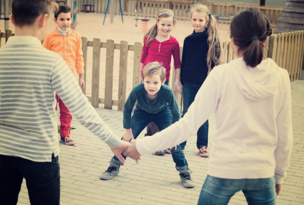 kids playing tag