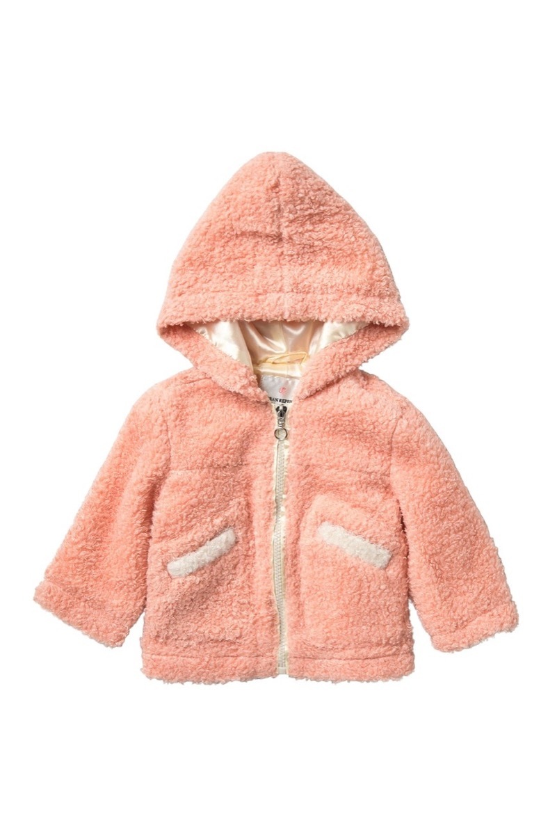 Pink shearling kid's jacket