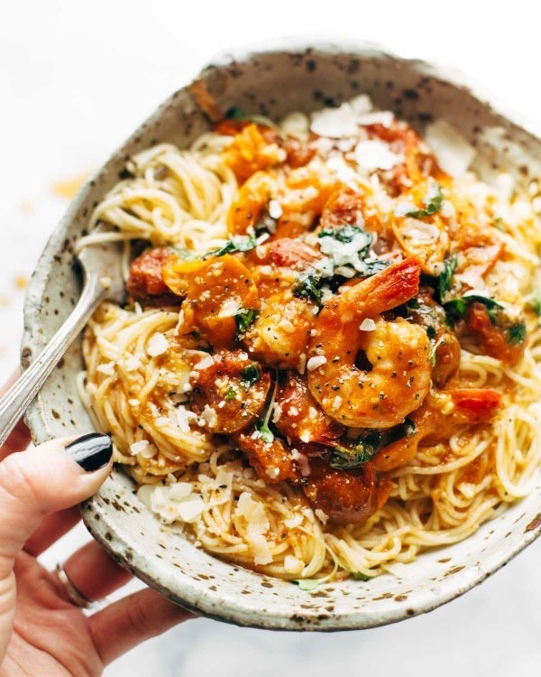 Shrimp recipes Garlic Shrimp Capellini alla Pomodoro