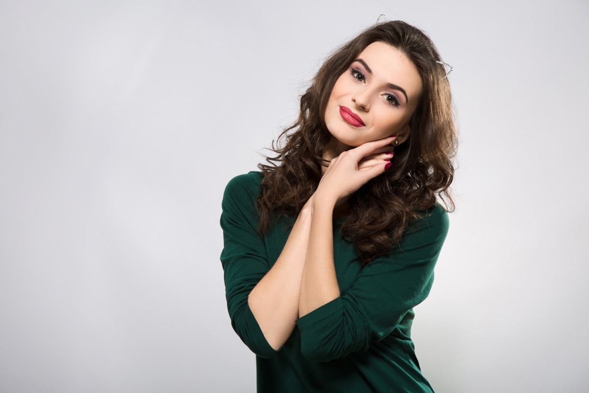 Young Woman Wearing Green